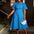 Women's Plus Size Rose Jacquard Flared Sleeve A-Line Short Dress