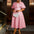 Women's Plus Size Rose Jacquard Flared Sleeve A-Line Short Dress