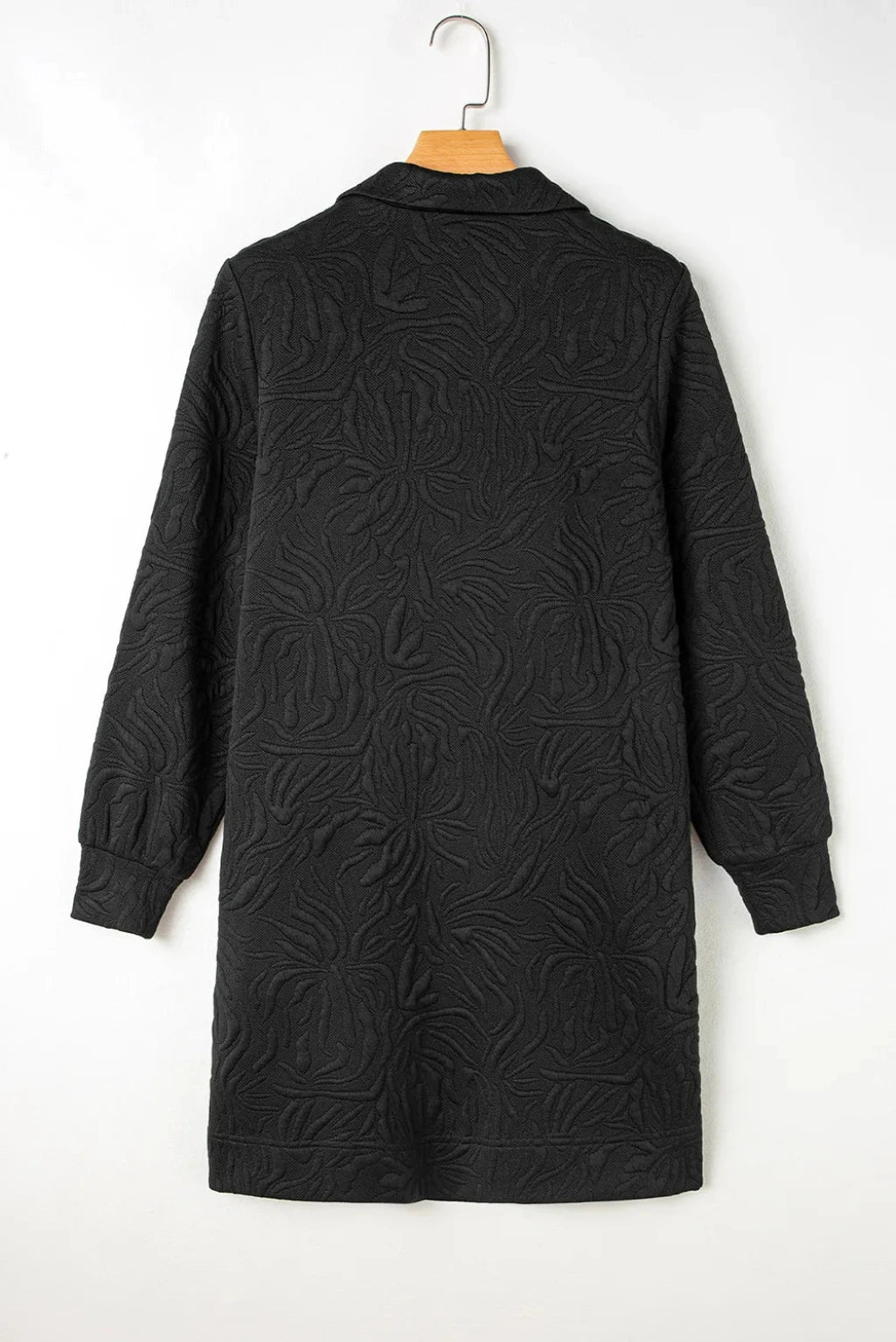 Elegant Texture Quarter Zip Long Sleeve Side Pockets Mini Dress