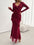 Ruffled Surplice Long Sleeve Maxi Dress for Women