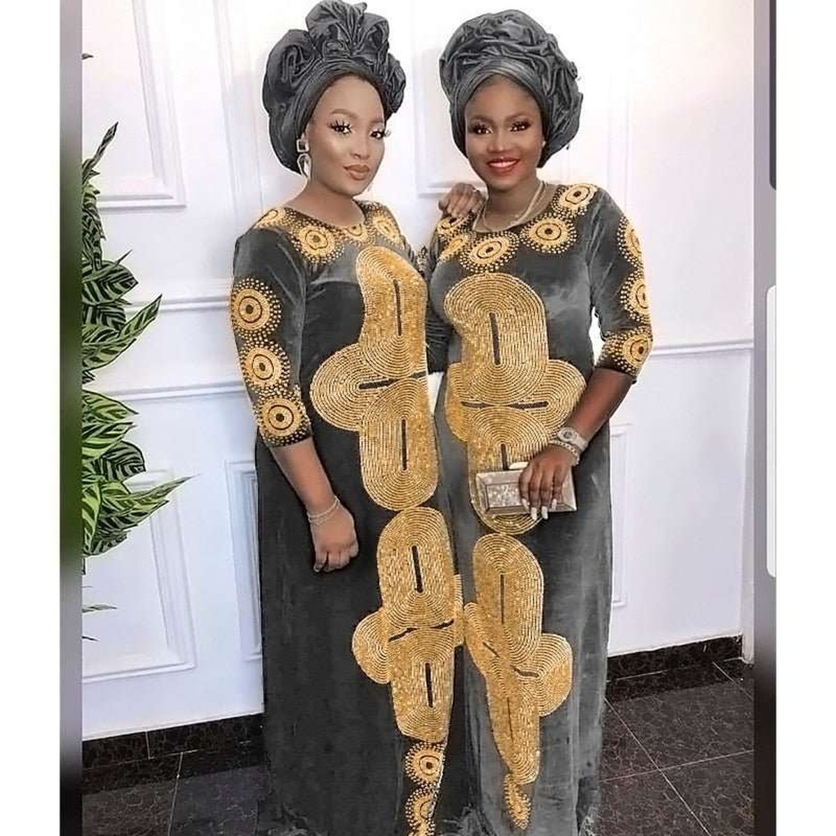 Full Stone African Dresses for Women Without Scarf