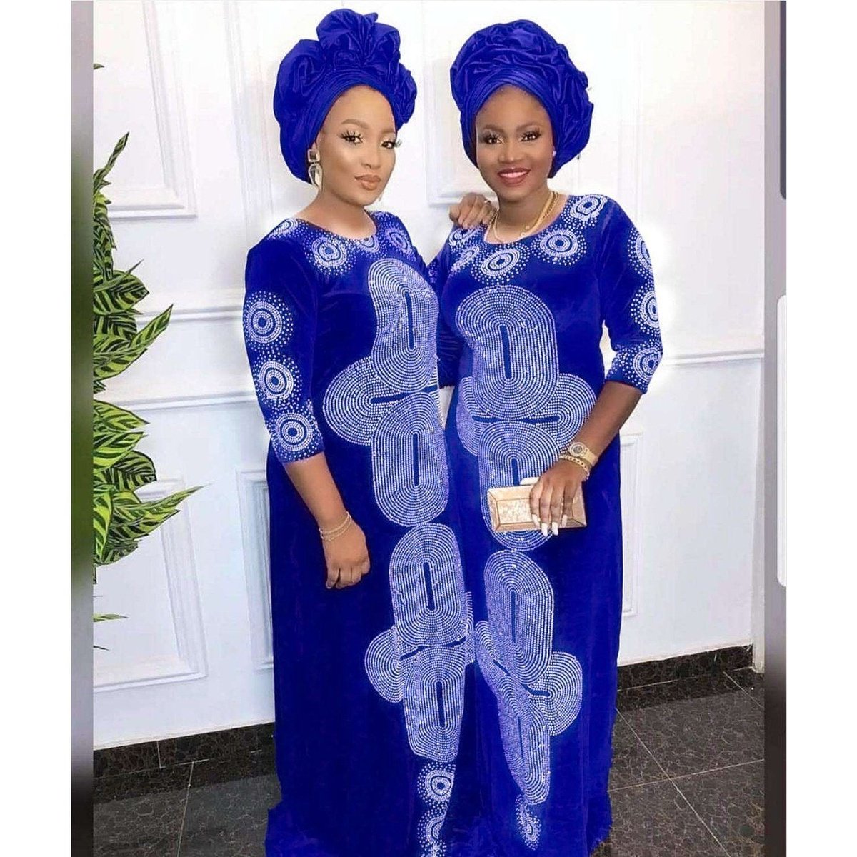 Full Stone African Dresses for Women Without Scarf