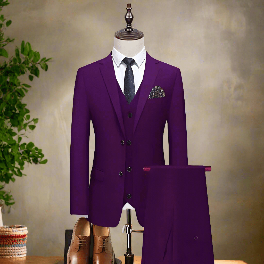 Men's Blazer Vest Pants Suit Set for Formal Occasions
