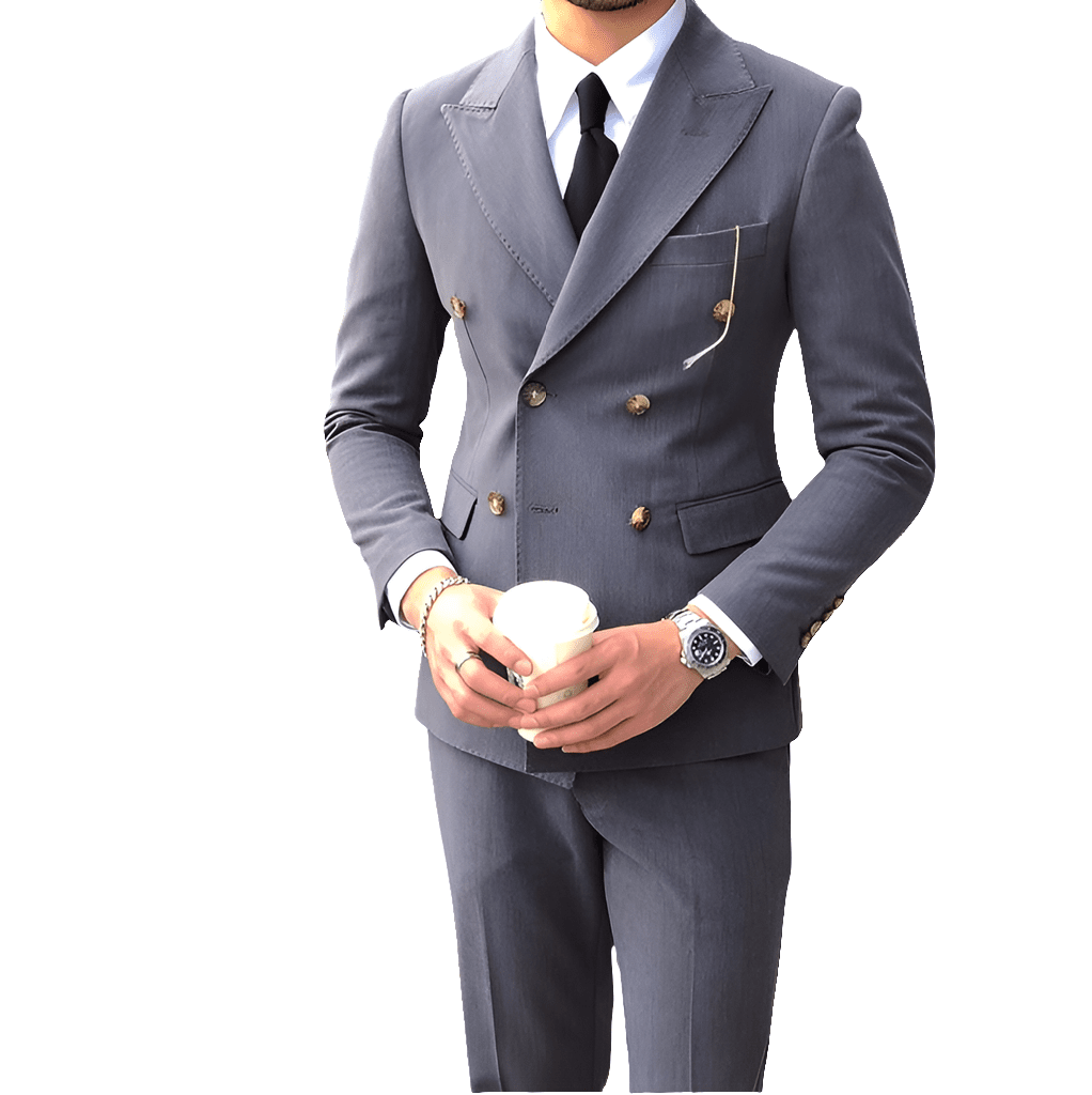 Men's Retro Gao Ding Private Order Slim Fit Closure Collar Suit
