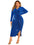 Plus Size Surplice Neck Wrap Split Hem Midi Dress for Woman