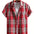 Plaid Casual Turn- Collar Shirt