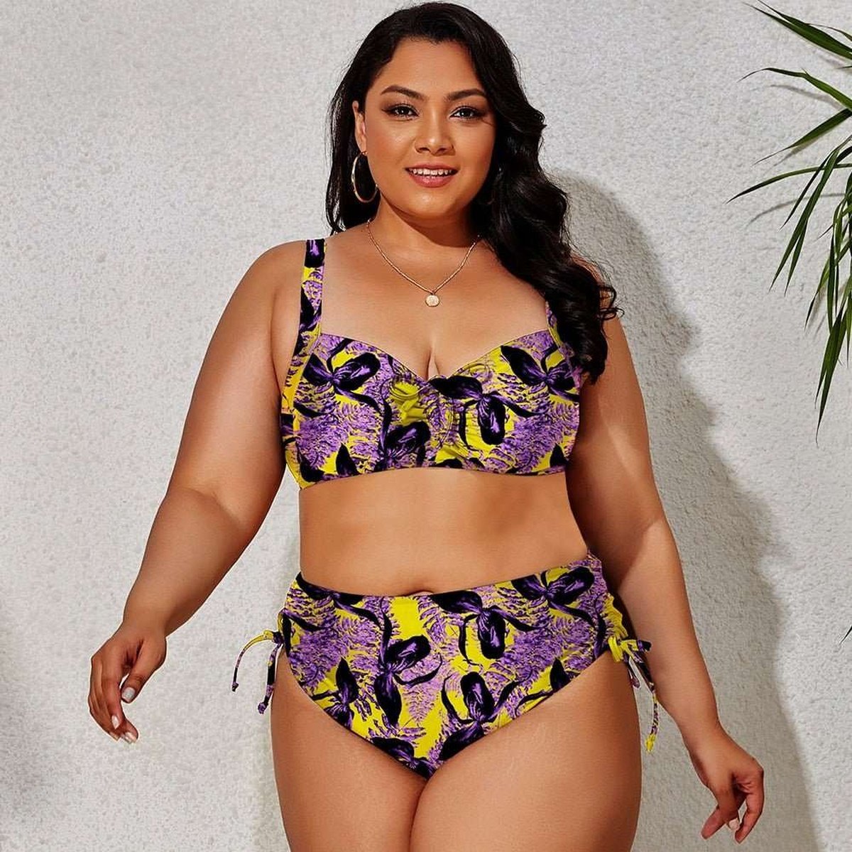 Curves Plus Size Two-Piece Push-Up Bikini Set for Women