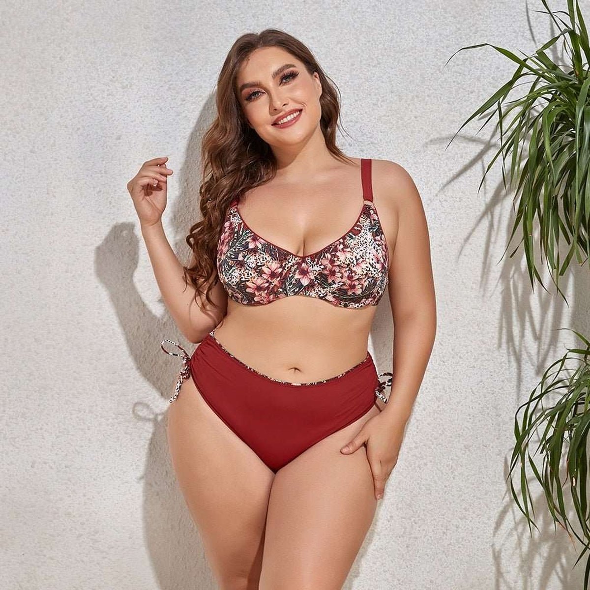 Curves Plus Size Two-Piece Push-Up Bikini Set for Women