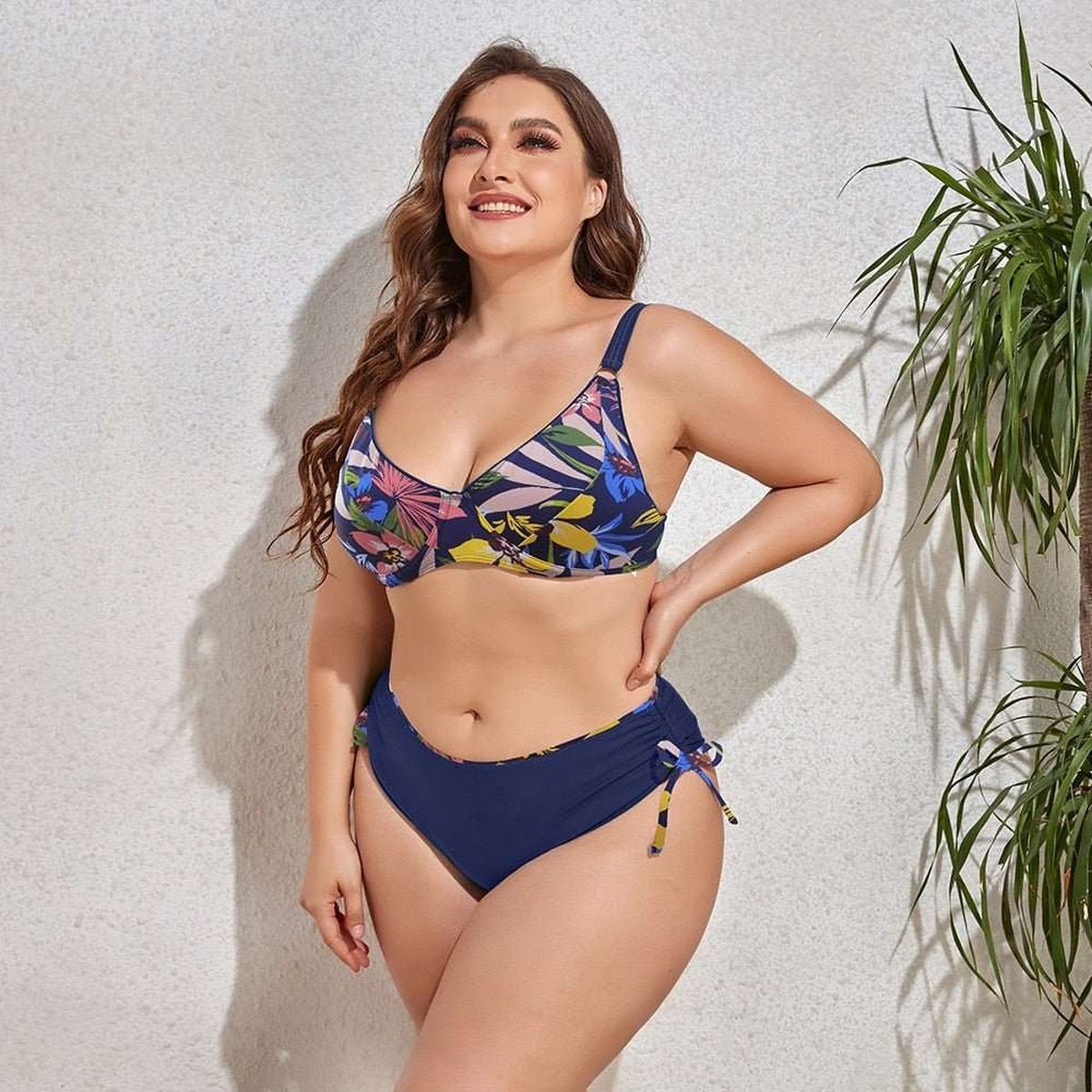 Curves Plus Size Two-Piece Push-Up Bikini Set for Women