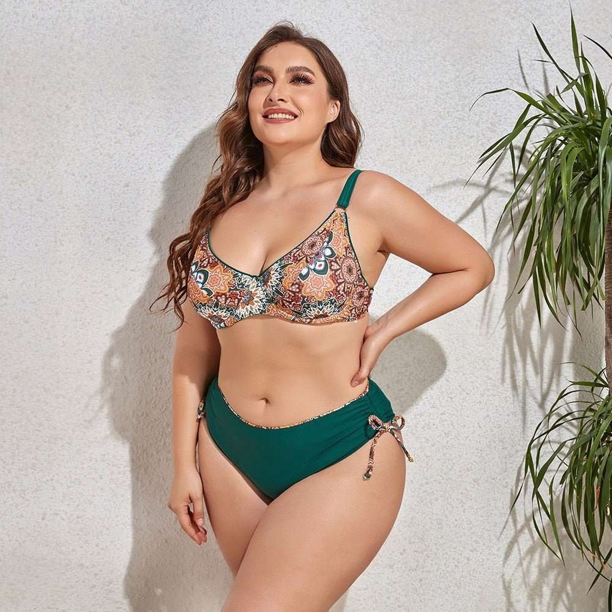 Curves Plus Size Two-Piece Push-Up Bikini Set for Women