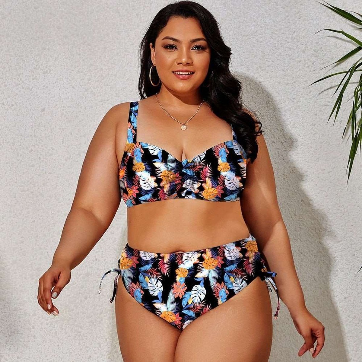 Curves Plus Size Two-Piece Push-Up Bikini Set for Women