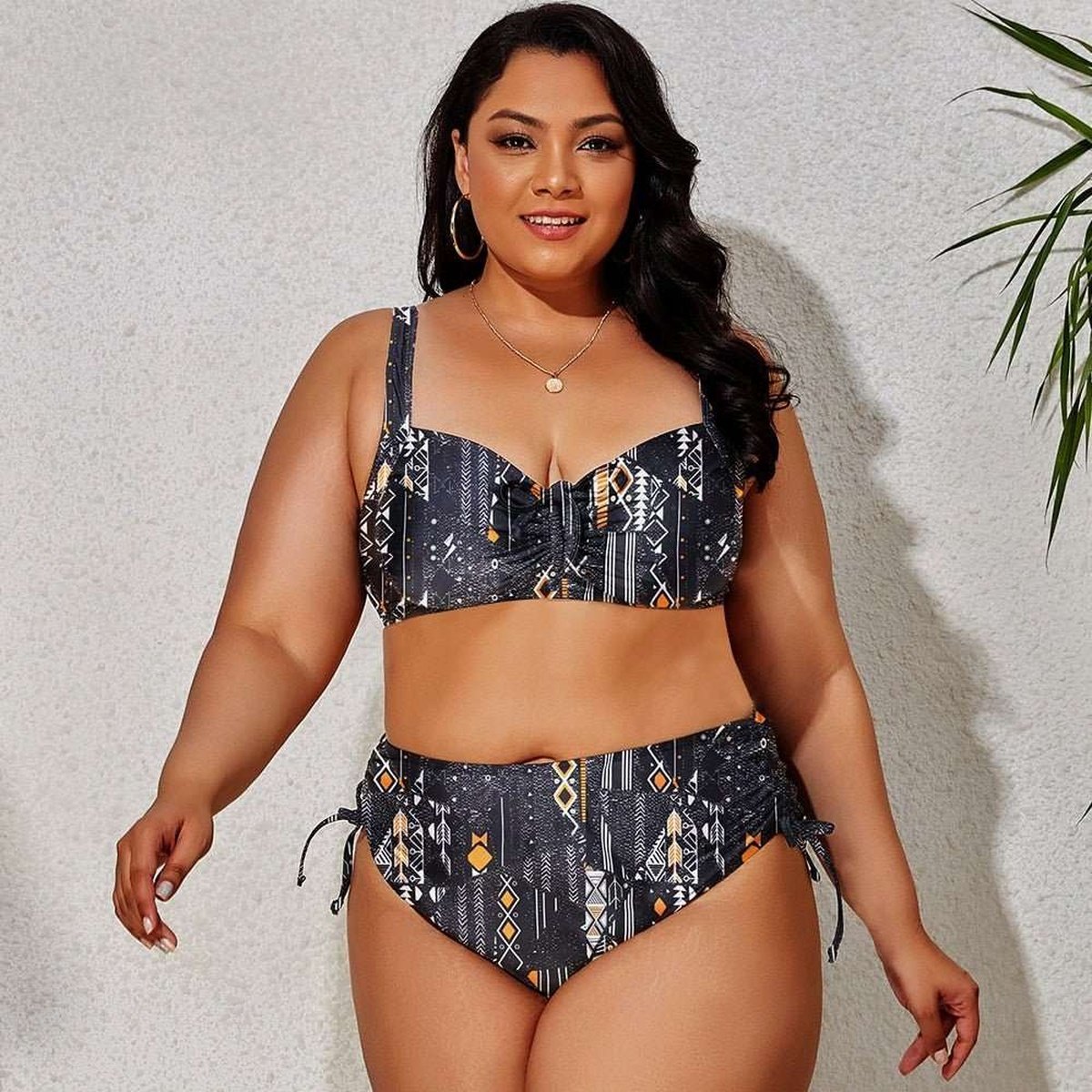 Curves Plus Size Two-Piece Push-Up Bikini Set for Women