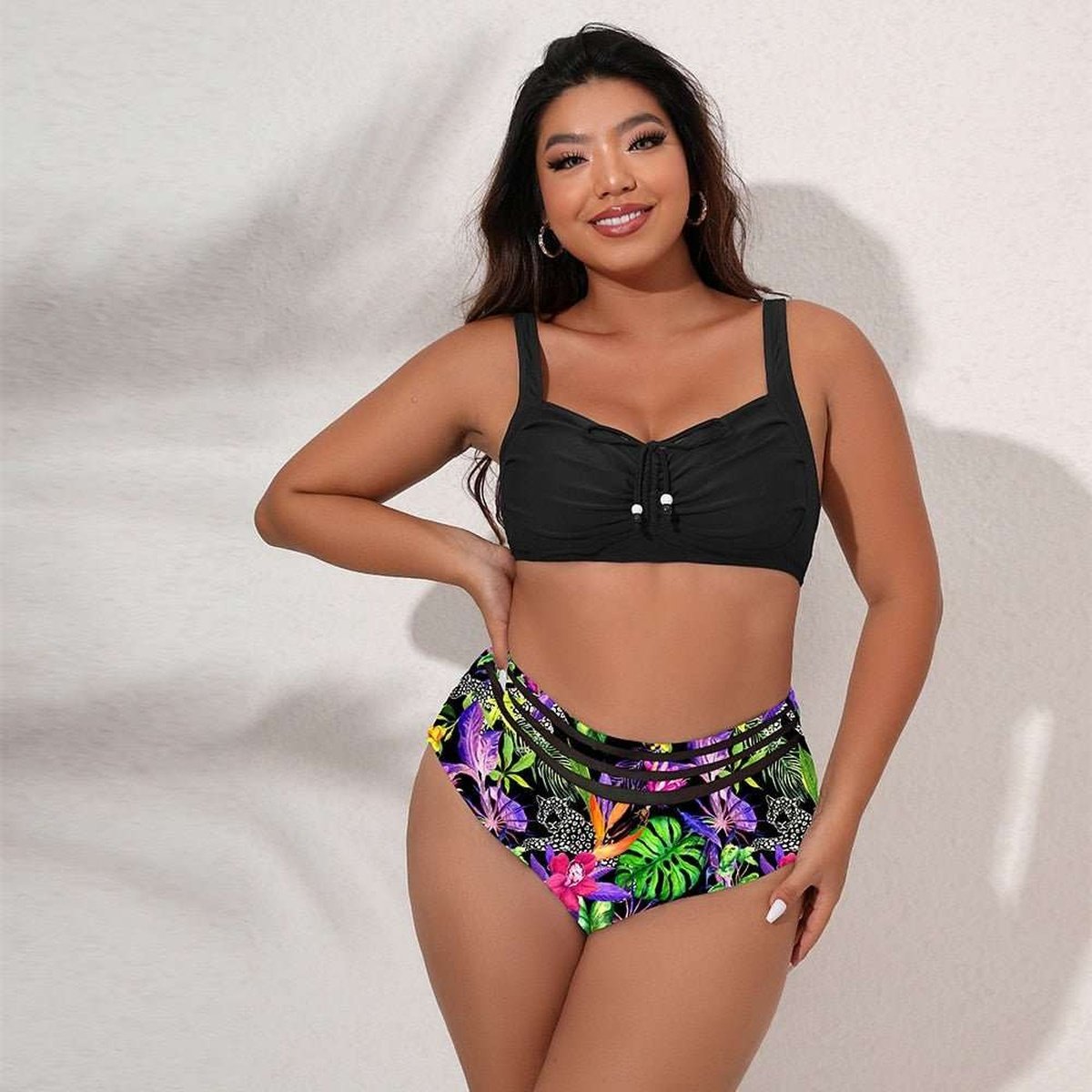 Curves Plus Size Two-Piece Push-Up Bikini Set for Women