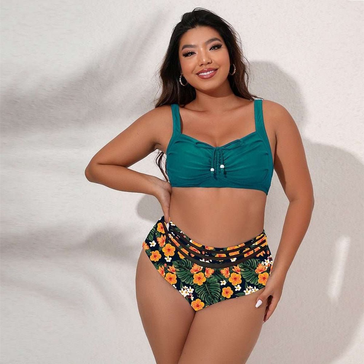 Curves Plus Size Two-Piece Push-Up Bikini Set for Women