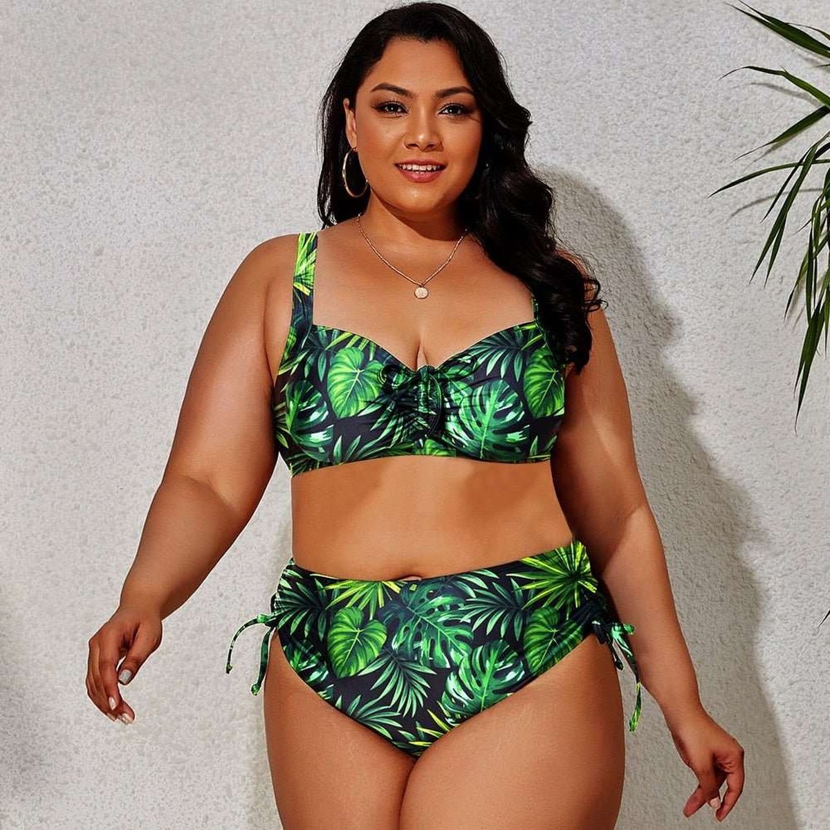 Curves Plus Size Two-Piece Push-Up Bikini Set for Women