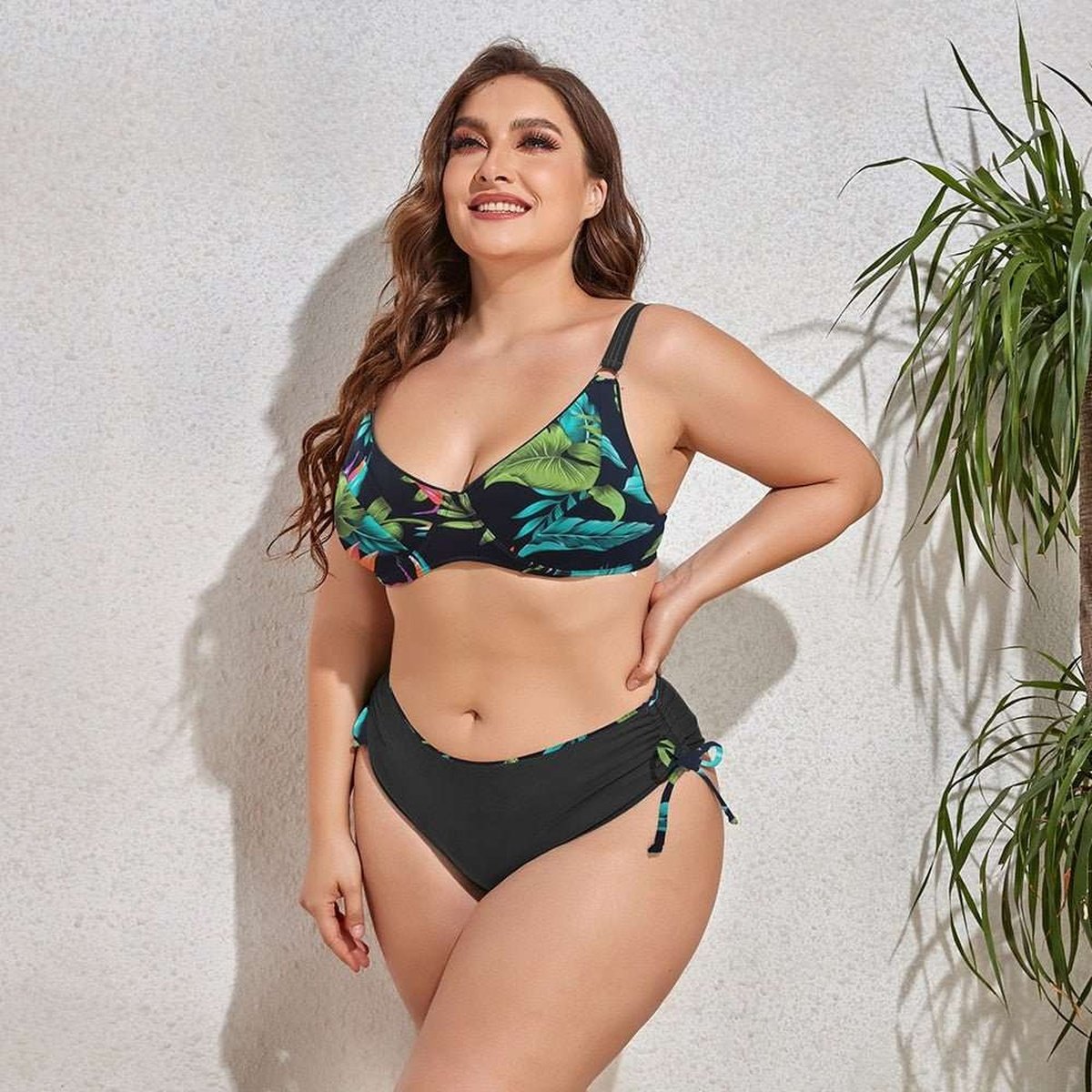 Curves Plus Size Two-Piece Push-Up Bikini Set for Women