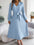 Women Pleated Tied V-Neck Long Sleeve Dress