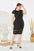 Chic  Fashion Plus Size Mesh Detail Midi Dress