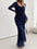 Ruffled Surplice Long Sleeve Maxi Dress for Women