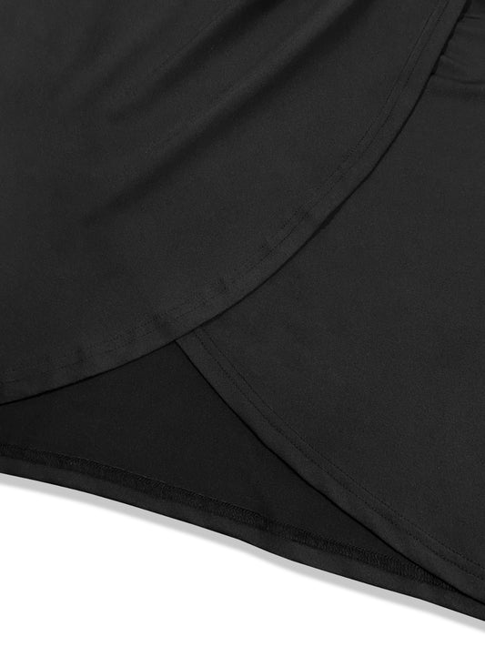 Plus Size Twisted One Shoulder Sleeveless Trim Bodycon Midi Dress