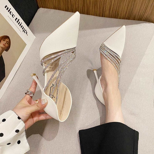 Enchanting Toe High Heel Leather Strappy Shoes for Women