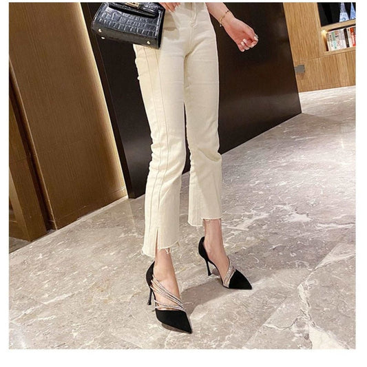 Enchanting Toe High Heel Leather Strappy Shoes for Women
