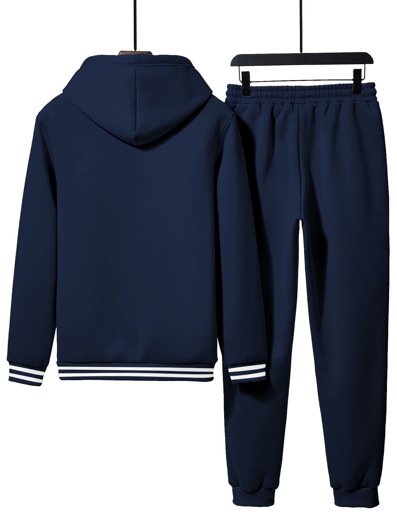 Men's Letter Hoodie with Drawstring and Sweatpants Outfit Set