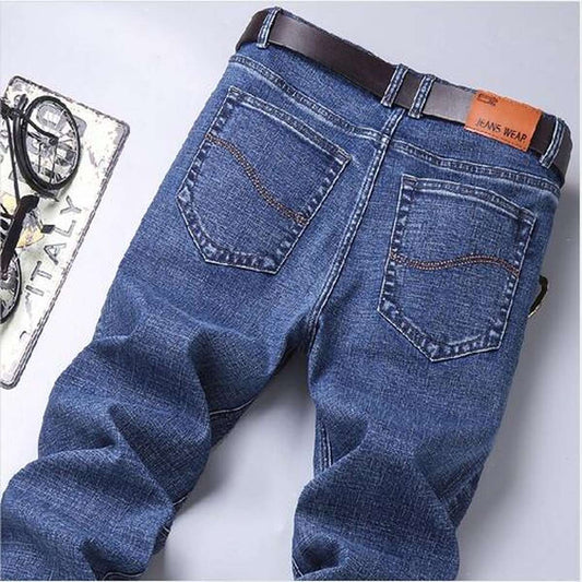 Fashion & Luxury Men's Denim Pants: Slim Straight Stretch Jeans