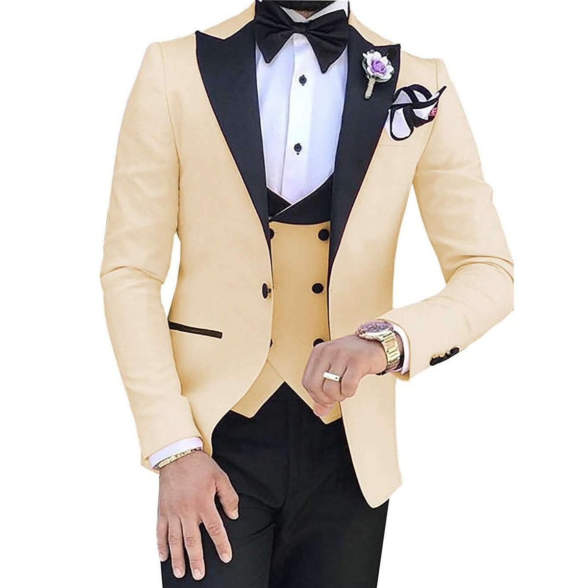 Groomsmen Tuxedos 3-Piece Wedding Suit For Men