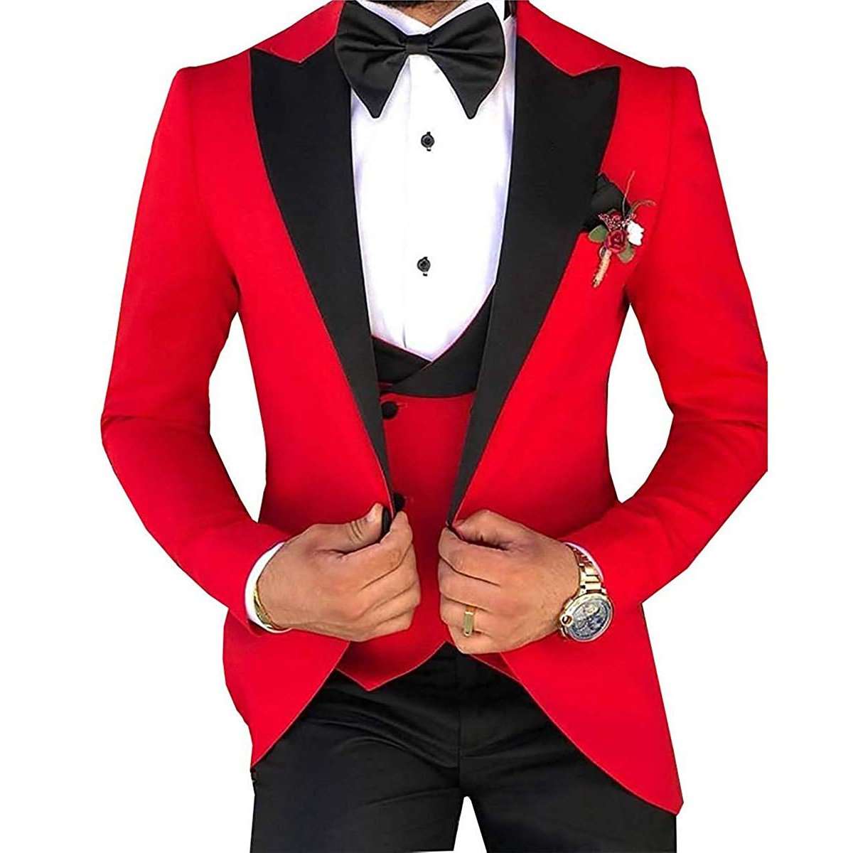 Groomsmen Tuxedos 3-Piece Wedding Suit For Men