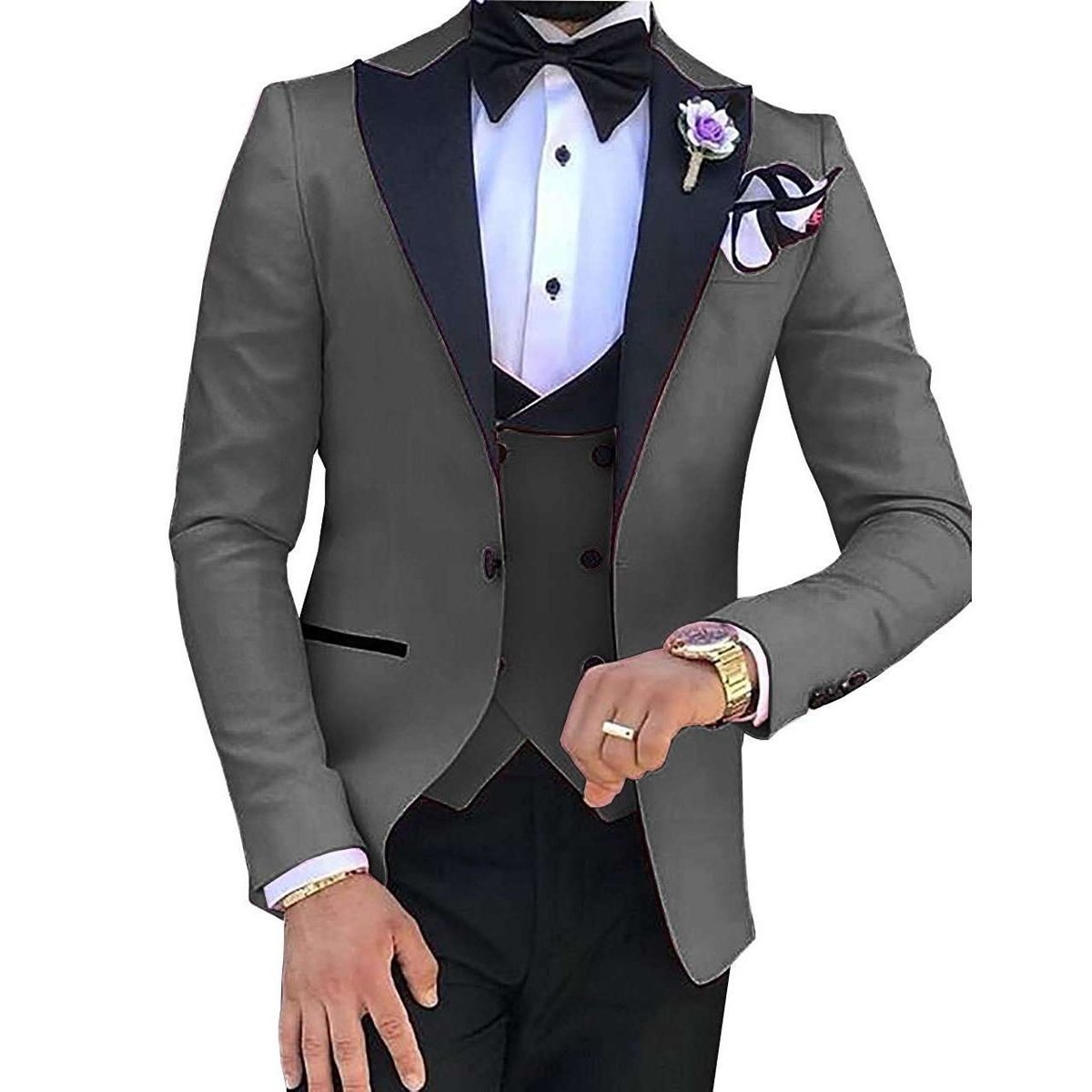 Groomsmen Tuxedos 3-Piece Wedding Suit For Men