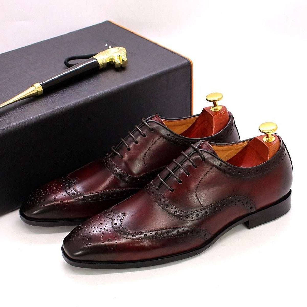 Handmade Men's Oxford Leather Classic Business Formal Shoe
