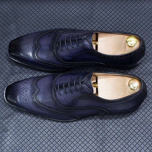 Handmade Men's Oxford Leather Classic Business Formal Shoe