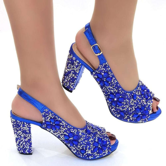 Ladies Party High Heel Sandals with Full Diamond Design