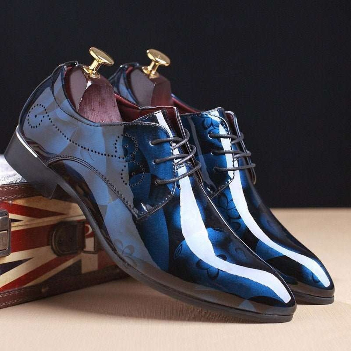 Luxury Floral Pattern Men's Dress Shoes for Groom's Wedding