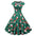 Vintage Christmas Women Dress with Short Sleeve and V Neck