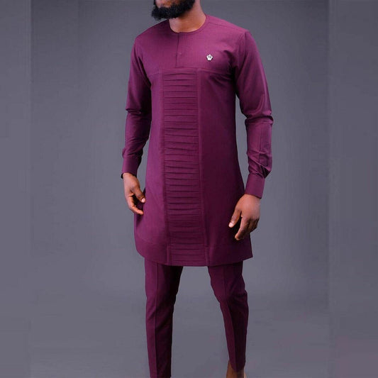 Men Sets Kaftan Luxury Clothes Outfit with Long Sleeve Shirts & pants