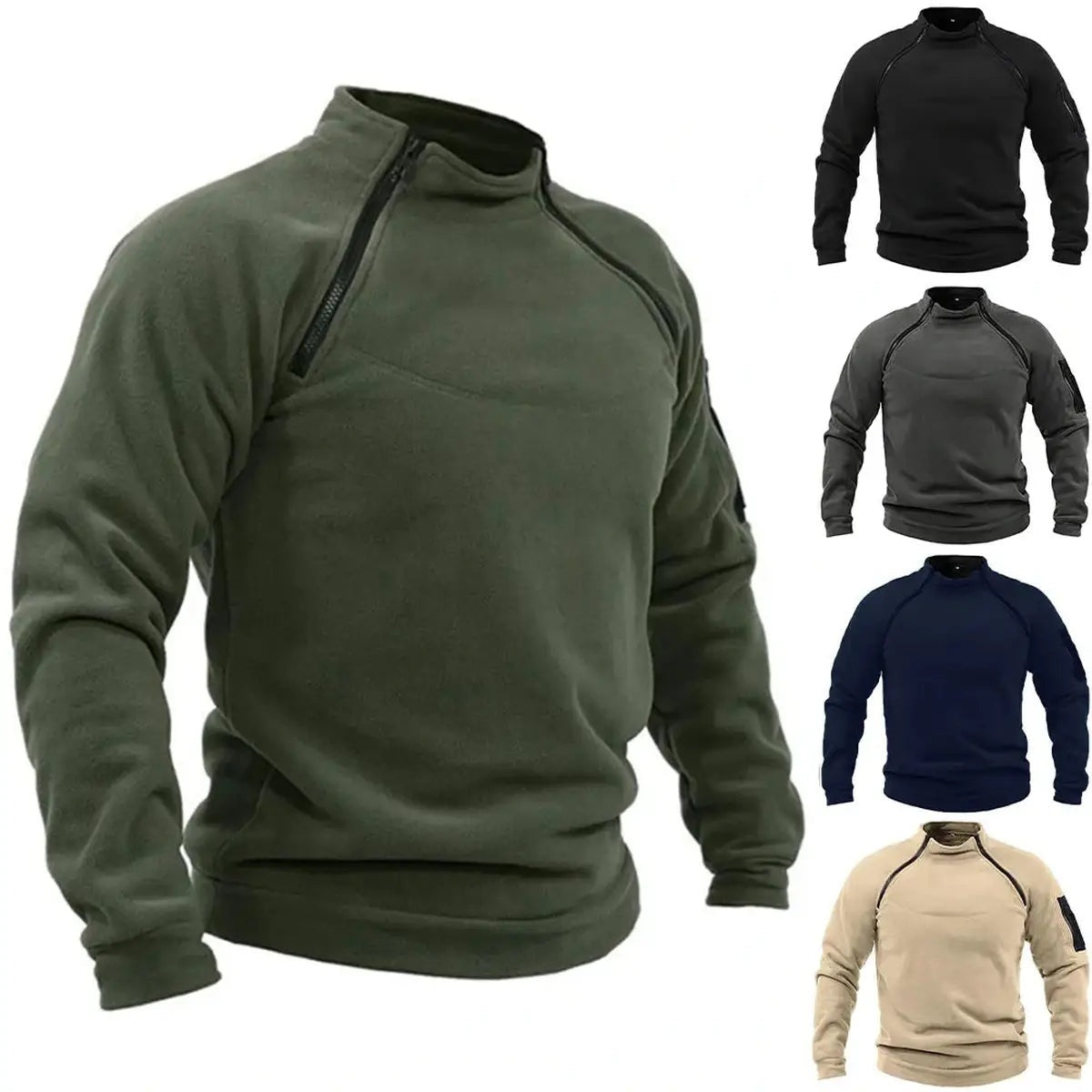 Men's Stand-up Collar Outdoor Breathable Tactical Gym Tops