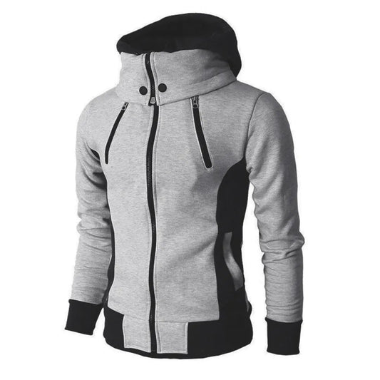 Men Casual Fleece Coats Bomber Jacket Scarf Collar Fashion