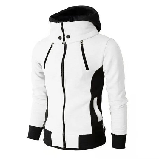 Men Casual Fleece Coats Bomber Jacket Scarf Collar Fashion