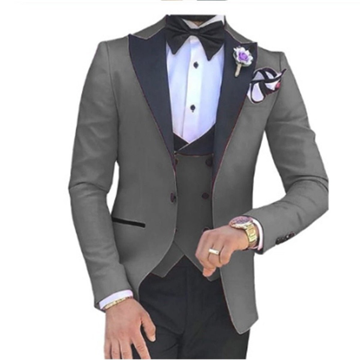 Groomsmen Tuxedos 3-Piece Wedding Suit For Men