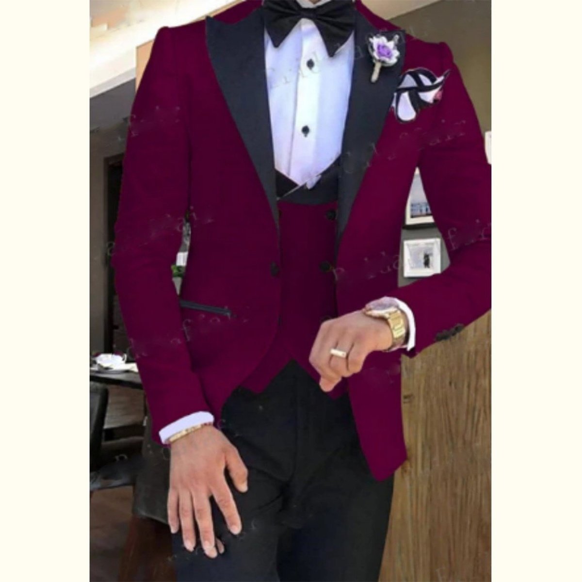 Groomsmen Tuxedos 3-Piece Wedding Suit For Men