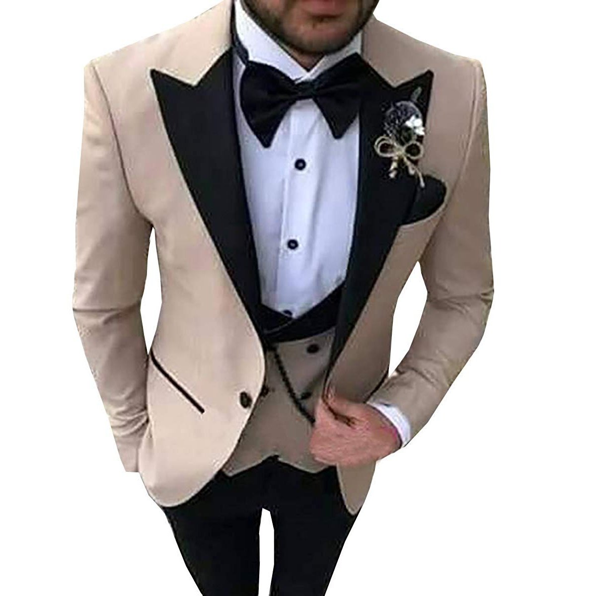 Groomsmen Tuxedos 3-Piece Wedding Suit For Men