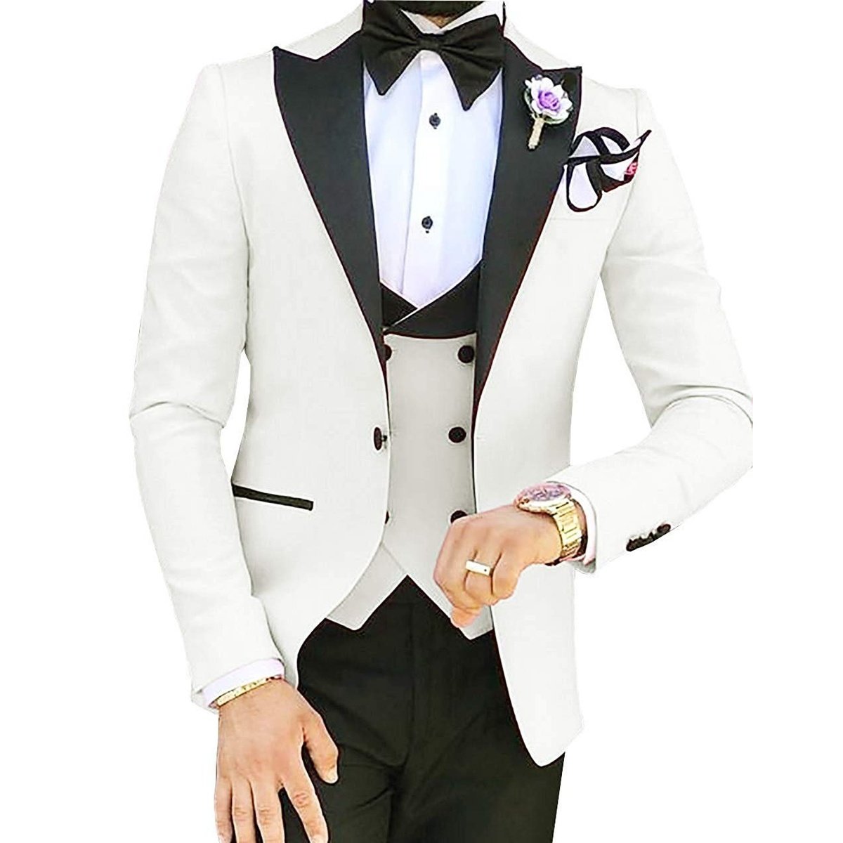 Groomsmen Tuxedos 3-Piece Wedding Suit For Men