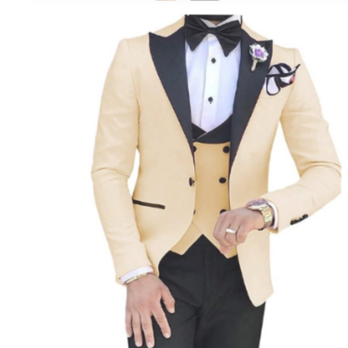 Groomsmen Tuxedos 3-Piece Wedding Suit For Men