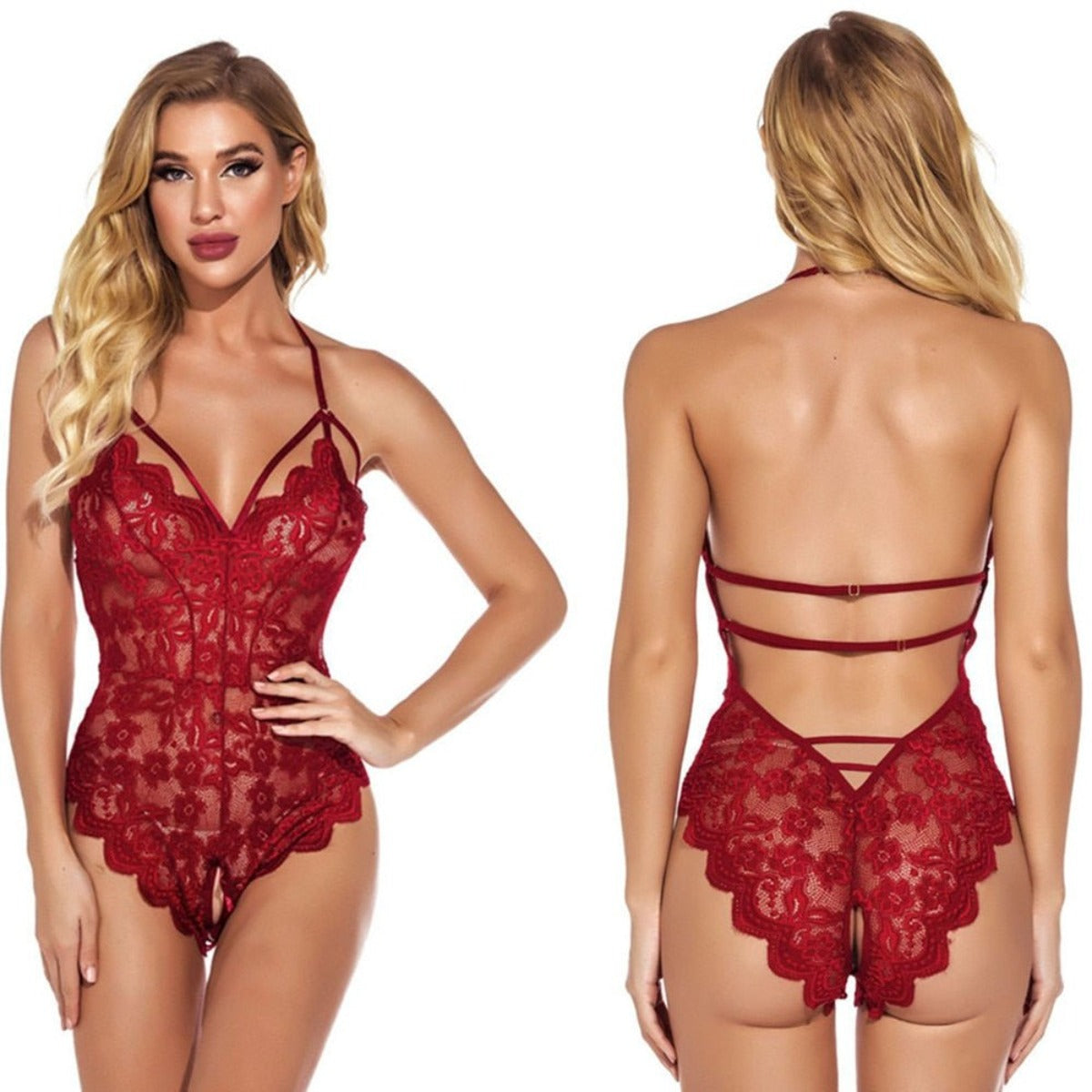 Sultry Lace Erotic Bodysuit Lingerie for Women